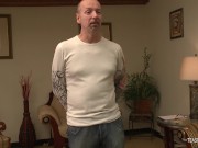 A job interview quickly turns into a fuckfest as an older stud does his best to get the job. 1/16