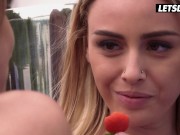 Lya & Emelie Lesbian Makeout & Fuck Outdoors - A GIRL KNOWS 1/16