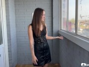 Cock sucking on a balcony 10/16