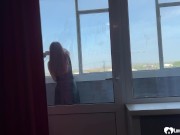 Cock sucking on a balcony 3/16