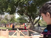 POV date with pornstar Zory Jpeg touching her hairy pussy and peeing outdoors 10/16