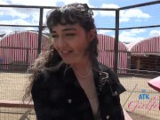 POV date with pornstar Zory Jpeg touching her hairy pussy and peeing outdoors 11/16