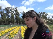 POV date with pornstar Zory Jpeg touching her hairy pussy and peeing outdoors 7/16