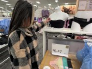 Risky Quickie With Asian in Target Dressing Room Ends With Creampie 1/16
