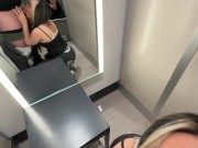 Risky Quickie With Asian in Target Dressing Room Ends With Creampie 2/16
