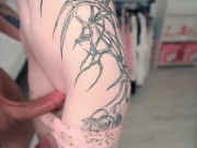 Stepsister rubbing her pussy. Cum in her panties and she wore them to school 4K - pinkloving💖 14/16