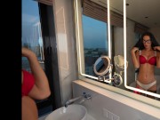 leggy brunette in stockings and lingerie 12/16