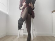 Masturbating to a strong orgasm while reading a book 2/16