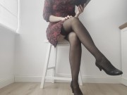 Masturbating to a strong orgasm while reading a book 3/16