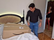 surprise! I made my stepfather fuck me. I pretended to be a sex doll 1/16