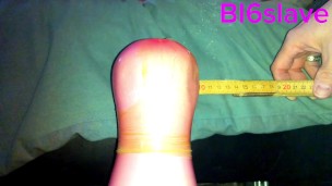BI6slave impaled with 10cm anal dildo