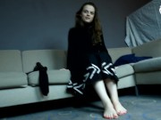 Amazing bare feet of a naughty girl! (foot teasing, barefoot tease, sexy feet, sexy soles and toes) 16/16