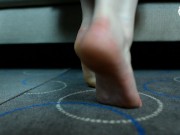 Amazing bare feet of a naughty girl! (foot teasing, barefoot tease, sexy feet, sexy soles and toes) 2/16