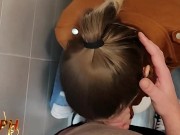 PoV: Spanish Girl Sucks My Cock in the Disco Bathroom. Perfect Tits 6/16