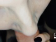 Sucking the tip of his dick while he caresses my face 9/16