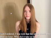 The Cute Courier Girl Apologized for the Long Delivery 1/16