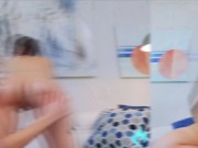 Bubble Booty Nymphos Aubree and Katie rock a fat cock 8/16