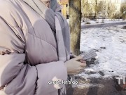 Трахнул незнакомую милфу в машине. Публичный секс  на улице (субтитры) 2/16