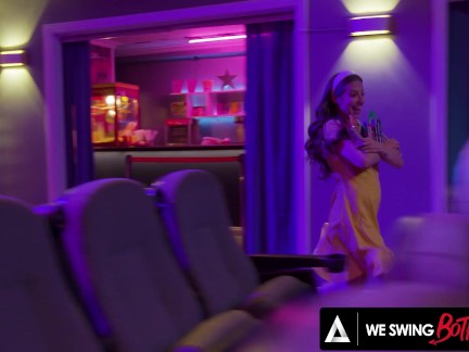Insane Bisexual 3some In A Movie Theater