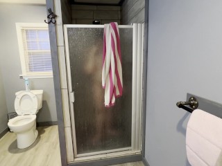 shower pov talking flexing and flirting with you