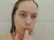 Sexy student licking her fingers 9/16