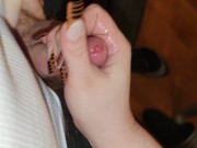 Long Nails Handjob for Small Cock with Thick Cumload 13/16