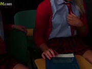 College CFNM gals suck cock in 3some 16/16