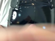 Cum on my ass - a day with a shiny leggings model 14/16