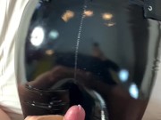 Cum on my ass - a day with a shiny leggings model 16/16