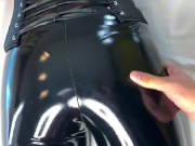 Cum on my ass - a day with a shiny leggings model 3/16