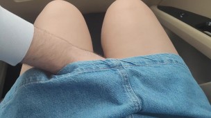 I Let Stranger Touch My Pussy in The Car No Panties Under The Dress