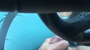 Cumming hard while driving