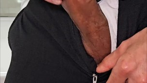 Sexy guy hiding in the bathroom to have a strong orgasm