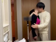 【個人撮影】鎌倉🕊️ホテルでお風呂前に濃厚ディープキス♡鏡越しで立ちバックSEXする旅行中の素人カップル動画♡／Japanese amateur hentai ／日本人／パイパン／色白／美少女 2/16