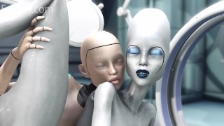 AlienGirl. Sci-Fi BDSM Futanari video. Android Screws Captured ...