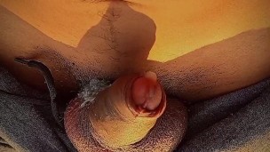 Guy masturbates outside until he cums