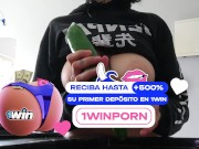 Sentando e mamando um delicioso pepino 7/16