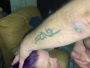 Stepsis lets bro eat and fuck her pussy she sucks his cock and he jerks his load on her lips 16/16