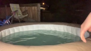 Step mom gets a steamy surprise in the hottub!