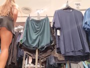 Super hot blonde fucking her ass in the mall fitting room 1/16