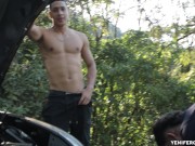 Mechanic and boyfriend tag team Latina babe 11/16