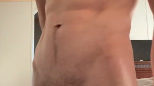 SHOWING OFF BIG WHITE COCK