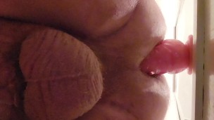 Wife out of town....1st time with her dildo!!