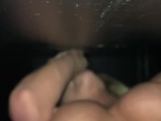 Hotwife slut taken to public cinema glory hole to get fucked by multiple strangers 6/16