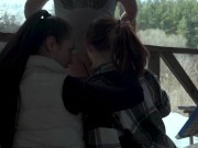 We Sucked Him Together on our Vacation - Public Threesome Blowjob 10/16