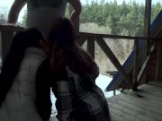 We Sucked Him Together on our Vacation - Public Threesome Blowjob 7/16