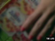 Watch this sexy girl fuck her hairy pussy with sticky fingers 5/16