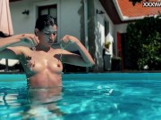 Perfect Latina babe by the pool and inside 13/16