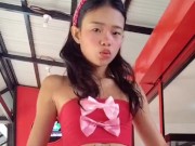 Freak pervo shows his huge dick from the cabinet and gives instructions 1/16