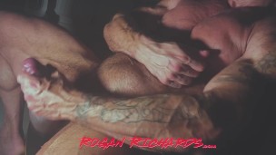 MUSCLE DADDY STROKES HIS XXL FAT COCK